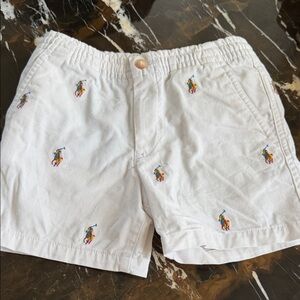 Polo Ralph Lauren White Shorts with Colorful Embroidery